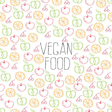 vegan food seamless pattern