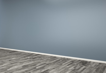 3d blue  empty interior wall