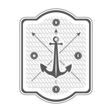 vector vintage nautical label, icon and design element