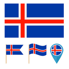 Obraz premium Iceland,country flag