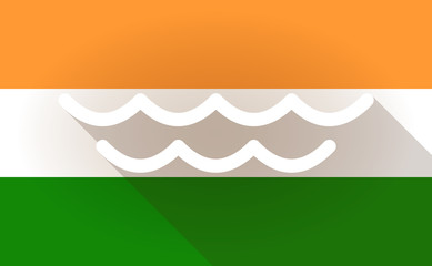 Obraz premium India flag icon with a water sign