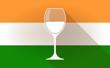 India flag icon with a glass