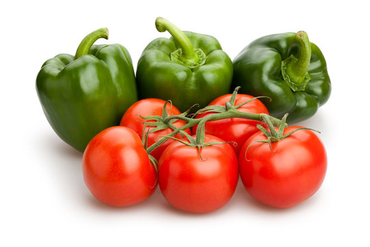 green bell pepper and tomato