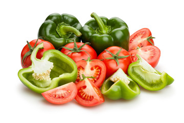 green bell pepper and tomato