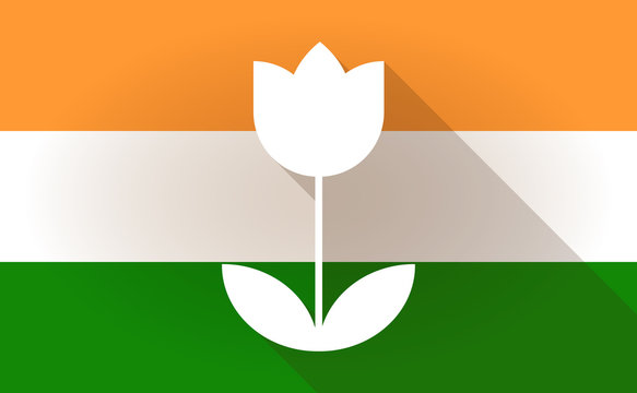 India flag icon with a tulip