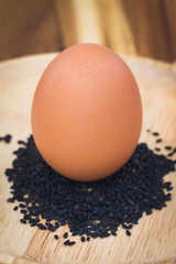 egg and black sesame