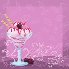 Ice Cream, Cherry Berry and Background
