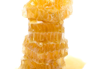 Honeycomb on white background