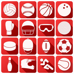 Fototapeta premium Set of sport icons in flat design