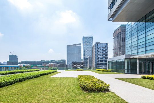 Empty road at building exterior