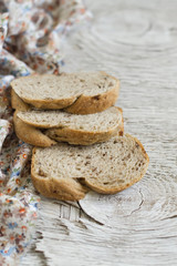 slices of whole grain bread with walnuts 