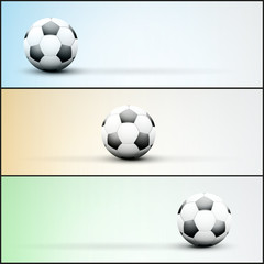 Set of light sports banner for a website to soccer