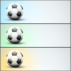 Set of light sports banner for a website to soccer