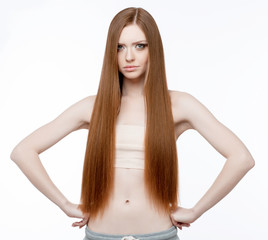 Naklejka premium Beautiful Woman with Clean Fresh Skin 