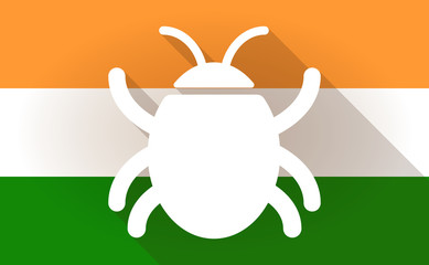 India flag icon with a bug