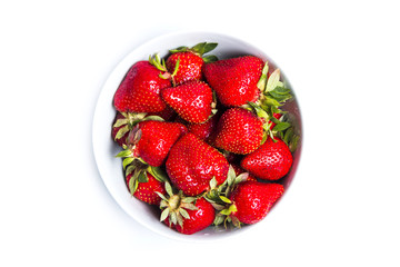 Fresh strawberries in the bowl 