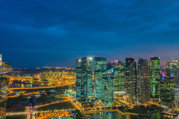 Naklejka na ściany i meble Panorama of Singapore skyline downtown