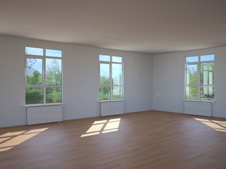 Empty Country House Living Room