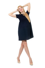 Clothes for pregnant women isolated on white