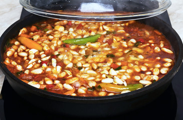 Chilli, cooked in the pan