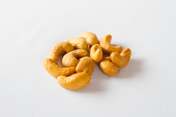 Cashew Nuts on white background