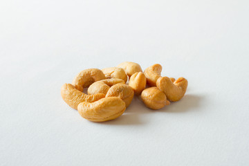 Cashew Nuts on white background