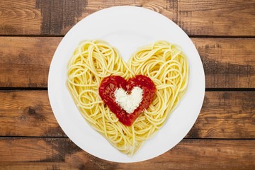 Spaghetti, Pasta, Heart Shape.