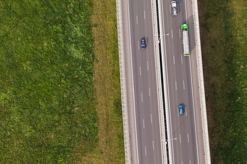 aerial view of highway