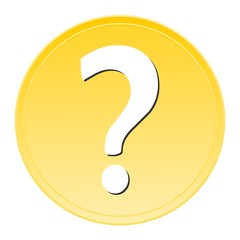 Question Mark on a gold button