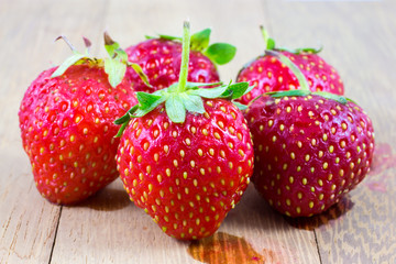 some juicy garden strawberries