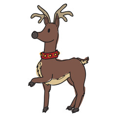 doodle style reindeer