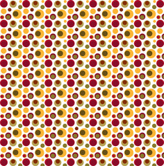 Red, Burgundy, Green and Yellow Whimsical Dots