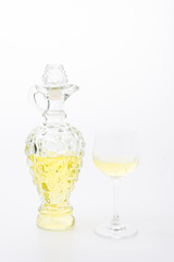 white wine and grapes
