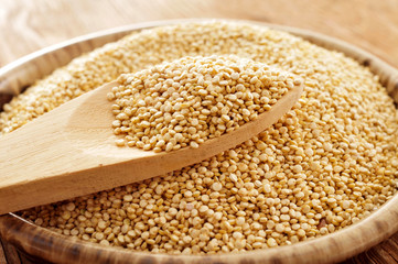 bowl with quinoa seeds