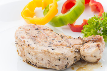 Pork steak with spicy pepper