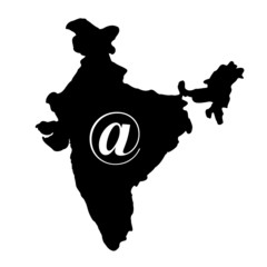 Internet sur une carte de l'Inde