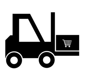 Caddie dans un monte-charges	