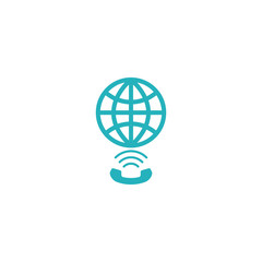 Globe link logo, app social global network technology icon