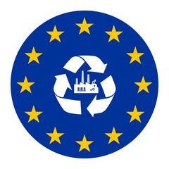 Recyclage d'usine dans un drapeau européen