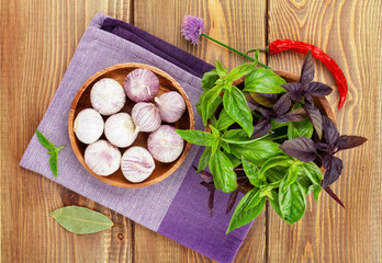 Fresh farmers basil and spices