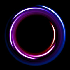 blue and lilla spiral with white points on black background