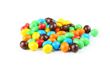Colorful candies isolated on white