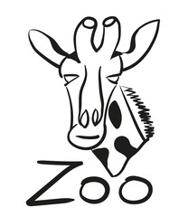 Giraffe Logo silhouette vector design template.