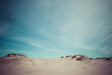 Moving dunes park near Baltic Sea in Leba, Poland