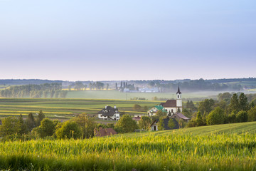 Small village on Polish countryside - obrazy, fototapety, plakaty