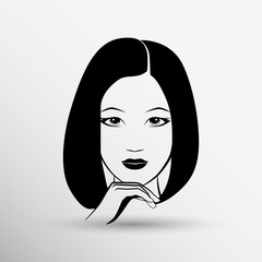 Woman face fashion girl beauty illustration vector