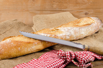 Tasty French baguette