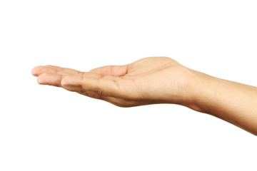 Hand sign on white background