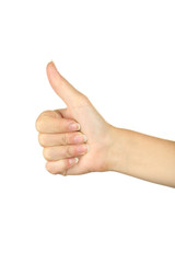 Female hand gesturing the ok