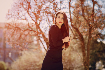 Beautiful brunette poses for photos